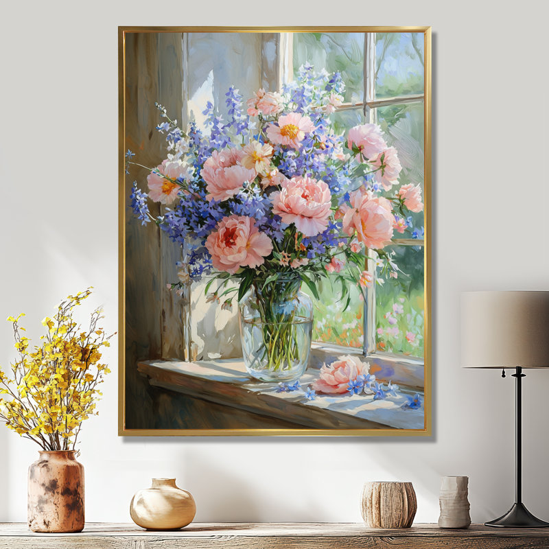 Art sur toile Hendel, Impression encadrée flottante, H 32 po x l 16 po, Doré