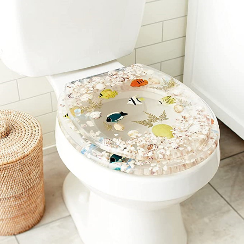 Siège de toilette poisson rond, Transparent