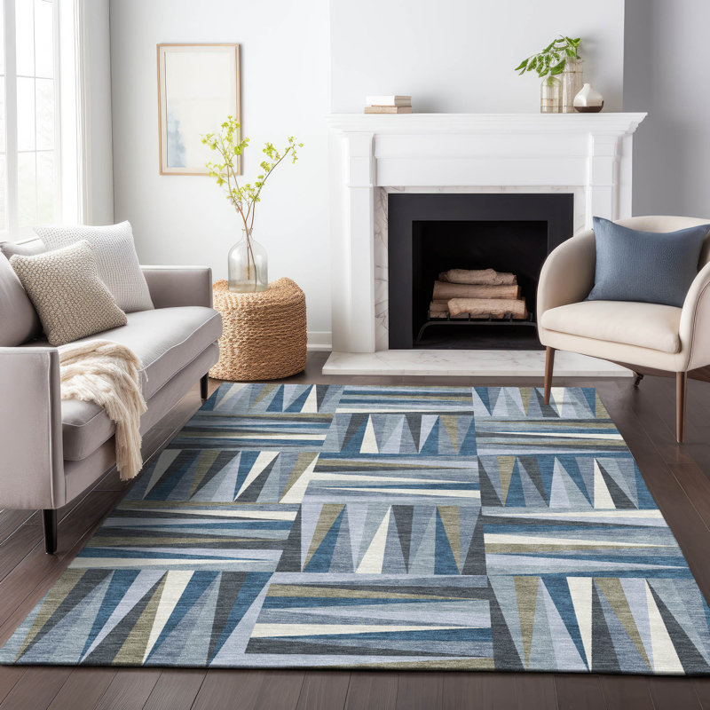 Tapis intérieur / extérieur bleu Azura , 8' x 10'