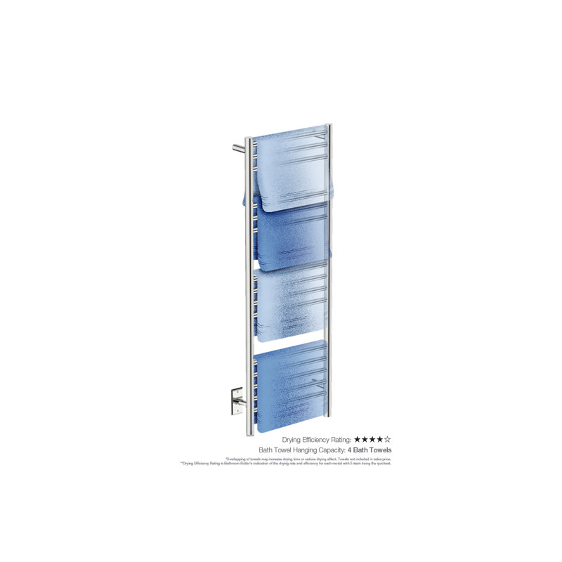 Natural Wall Mounted Towel Bar, Polished Stainless Steel