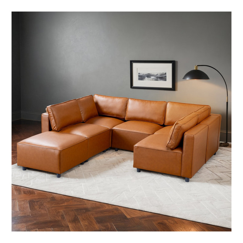 Canapé modulaire en cuir Reno