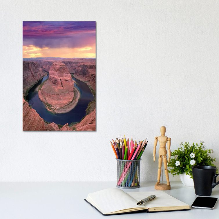 Storm Clouds Over The Colorado River At Horseshoe Bend Near Page by Tim Fitzharris - Wrapped Canvas Print