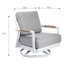 Chaise de patio en aluminium thermolaqué avec coussins Sunbrella® de qualité commerciale Santorini