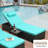 Persei Outdoor Wicker Chaise Lounge with Foldable Side Table-962740300