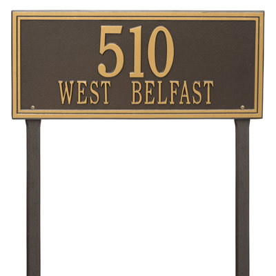 Double Line 2-Line Lawn Address Sign