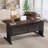63'' W Executive Desk With File Cabinet For Home Office,L-Shaped Computer Desk Business Furniture Set Home Office Workstation-385572499