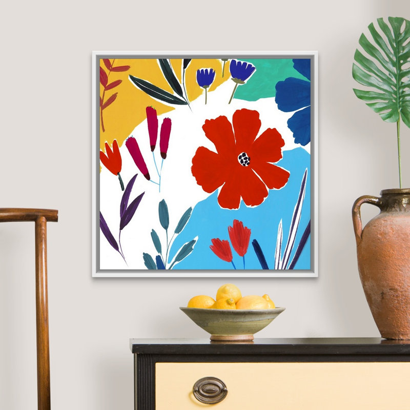 Reproduction d’art sur toile, "gaifulness II" par Isabelle Z, Toile blanche encadrée, H 26 po x l 26 po x P 1,75 po