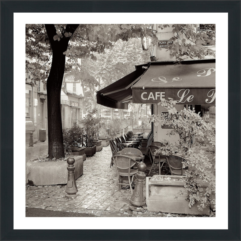 « café, aix en provence » par alan blaustein,, reproduction de photo encadrée, H 39,5 po x l 39,5 po x P 0,75 po
