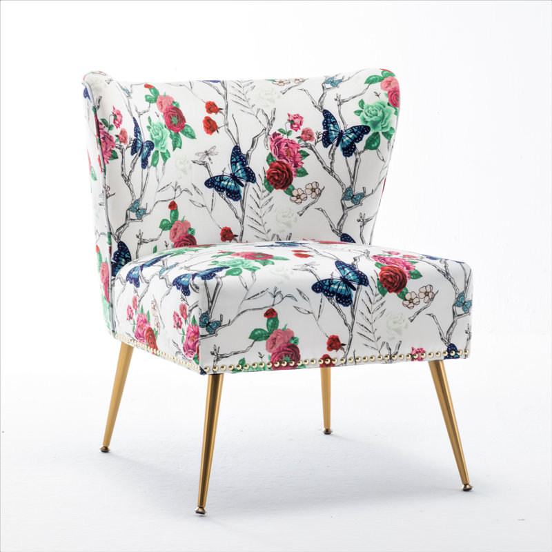 Friant Upholstered Slipper Chair, White 100% Polyester