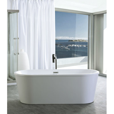 67.7'' x 23.5'' Freestanding Soaking Acrylic Bathtub