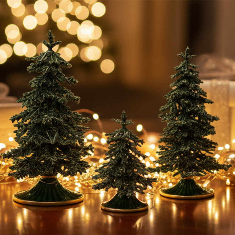 Holiday Tree Figurine, 8.5" H x 5" W x 5" D