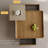 Retro-style height-adjustable square coffee table
