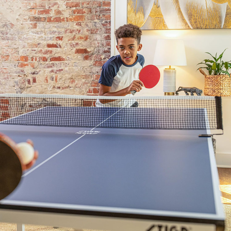 Space Saver Ping Pong Table - Compact and Durable Design for Any Space - 100% Pre-Assembled - Mid-Size Portable Table Tennis Table
