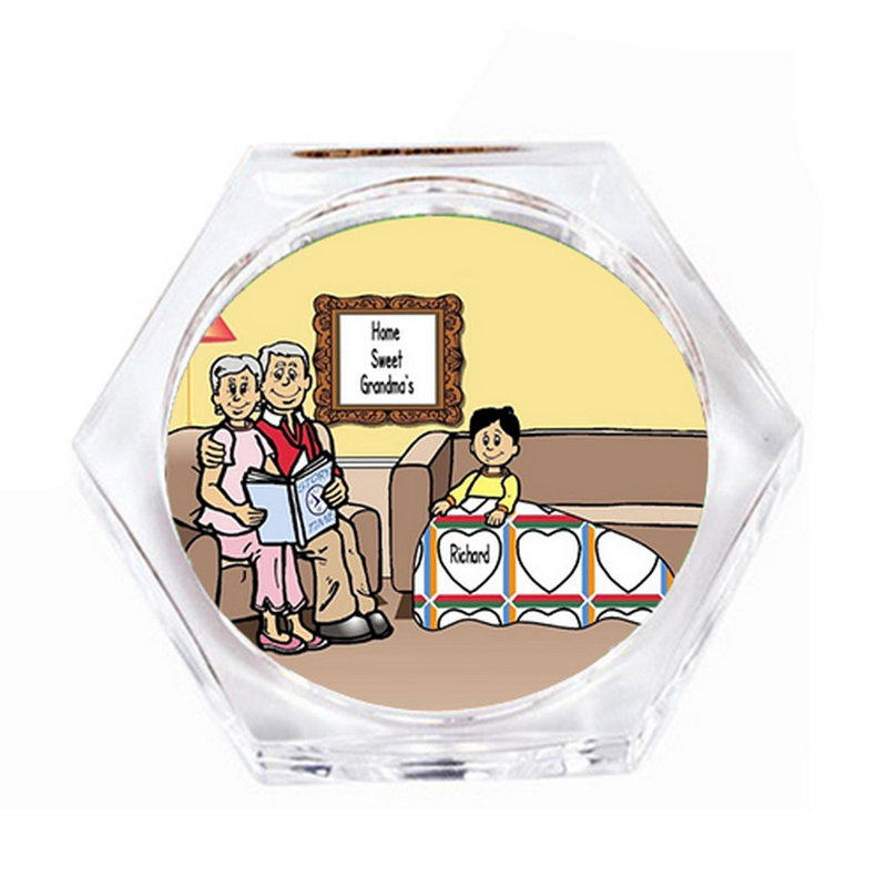 Sous-verre lisant grand-mère et grandpa