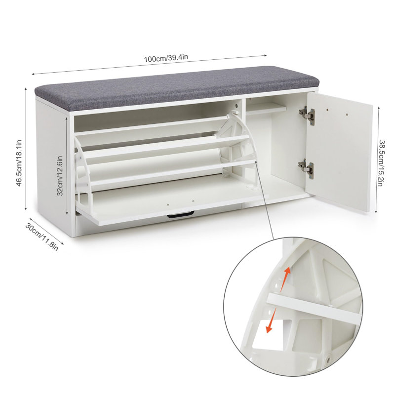 9 Pair Shoe Storage Bench