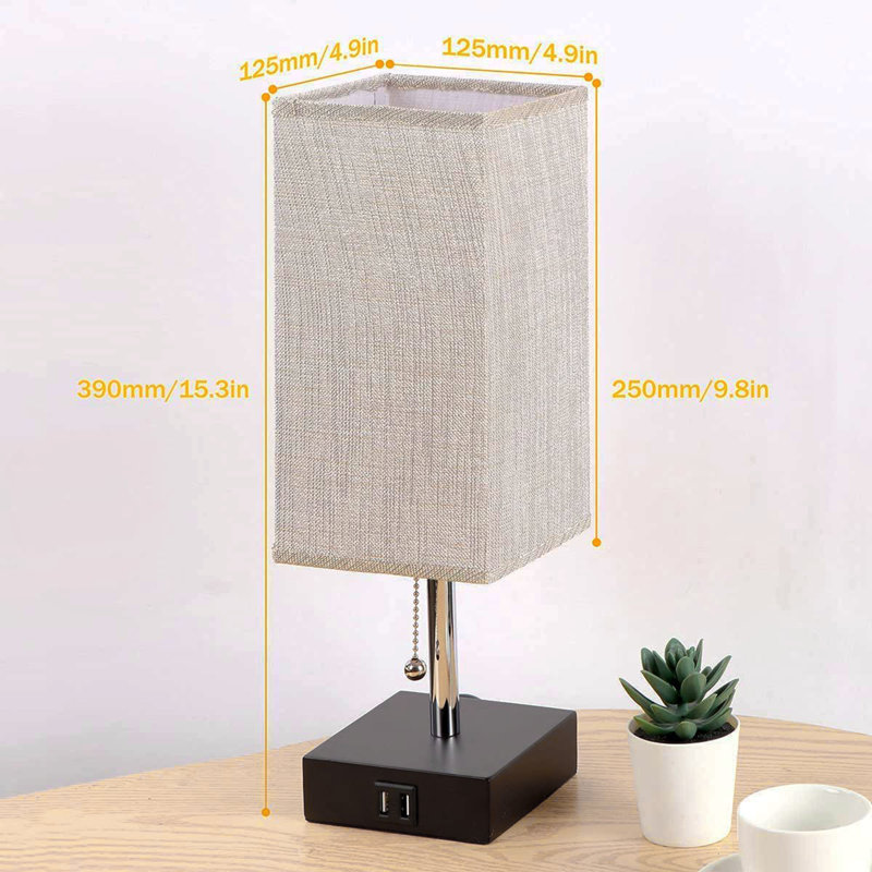 Lampe de chevet pour chambre à coucher, Noir, noir, noir, noir, Gris