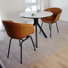 Ensemble de salle à manger 3 pièces avec table en faux marbre et 2 chaises de salle à manger rembourrées Cognac (table de 31,5 po)