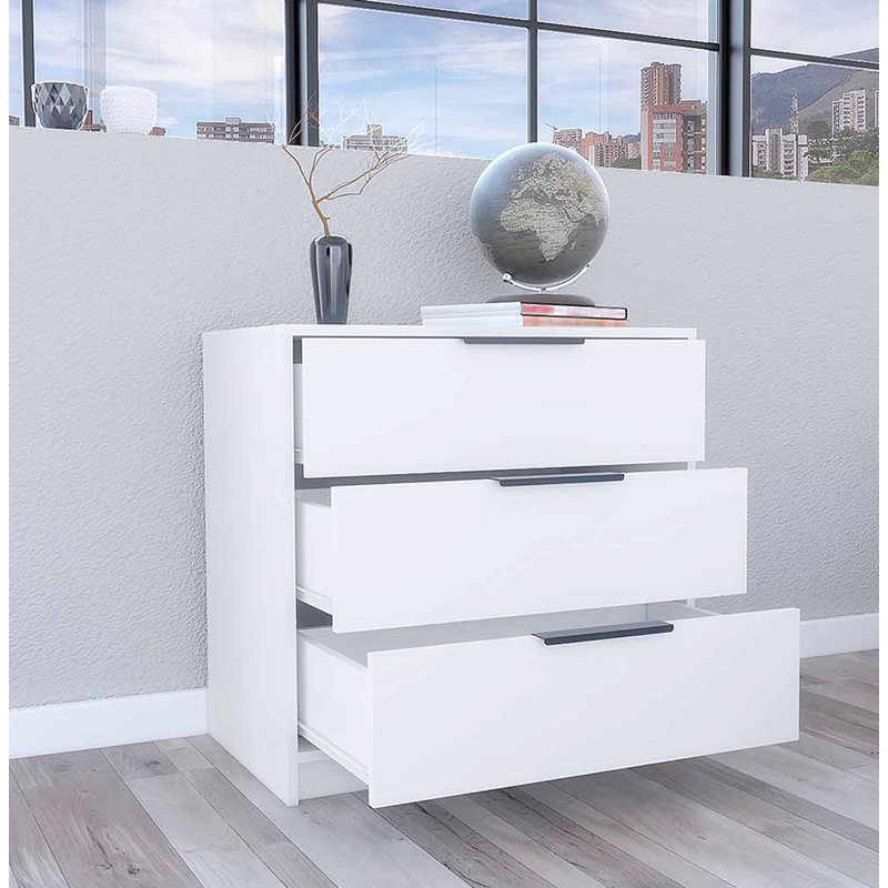 Commode 3 tiroirs, Blanc