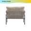 Chaise longue moderne en corde 36 po - Coussins imperméables beiges + structure en fer - Mobilier de patio intérieur / extérieur Boho Chic-616442546