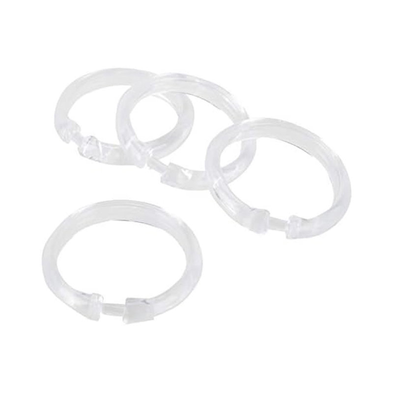 Durable Clear Plastic Curtain Rings - Secure Snap Design - Smooth Sliding O-Ring - Unbreakable Material