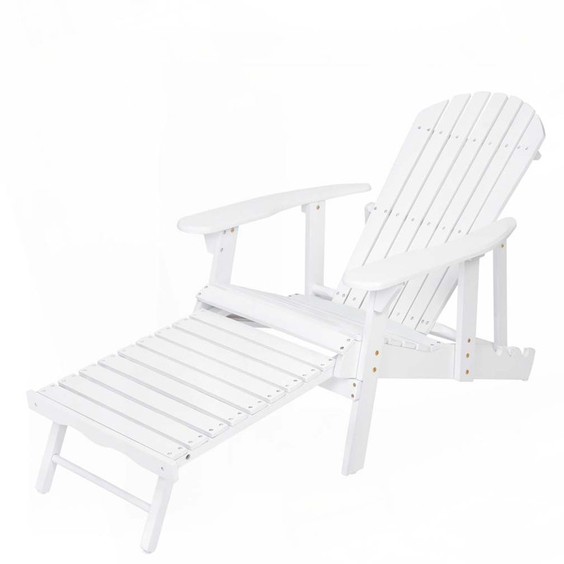 Chaise Adirondack d'extérieur en bois, Blanc