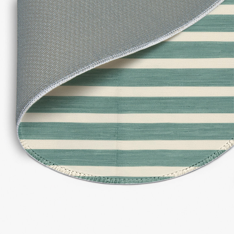 Tapis intérieur / extérieur gris HorizontalStripes, Rond 5 pi