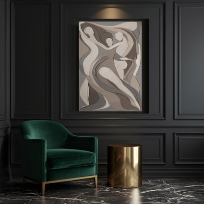 Abstrait art figuratif sur toile 26 gris