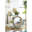 Vase rond 11 x 3,1 x 12 po, blanc / or