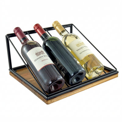 4-Bottle Metal Countertop Wine Rack