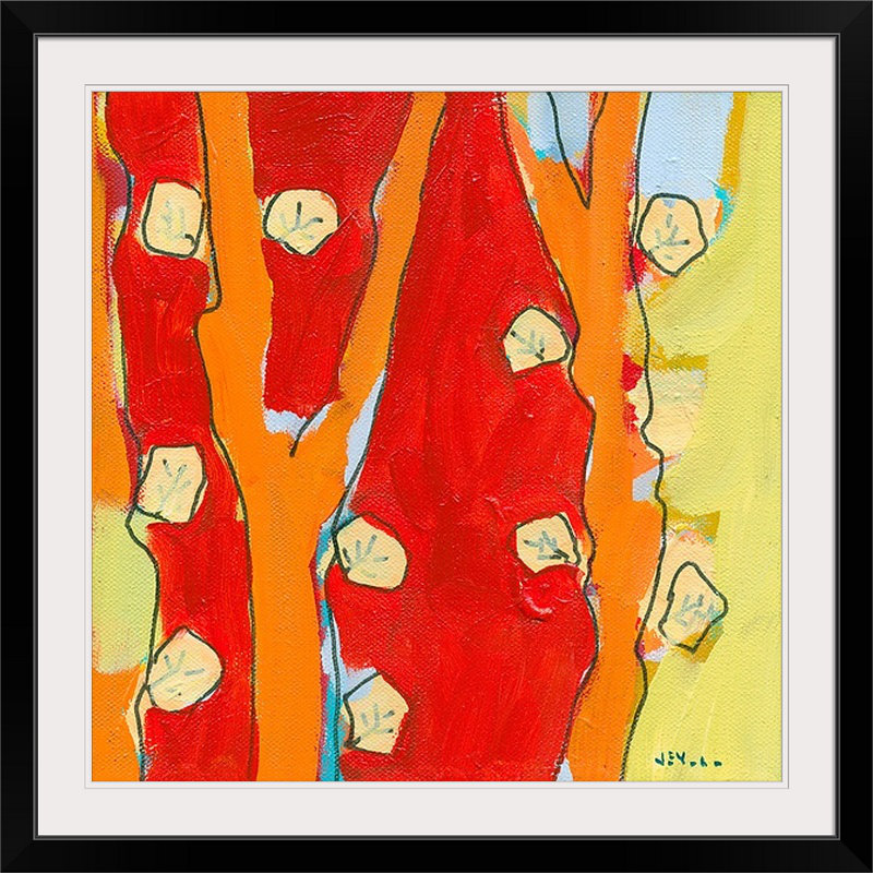 «Nolani Leaf Study No 2» par Jennifer Lommers - reproduction, H 38 po x l 38 po x p 1 po, Cadre noir