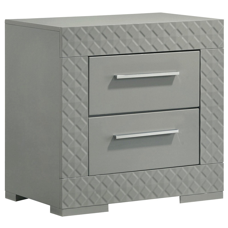 Table de chevet 2 tiroirs Pierce Grey