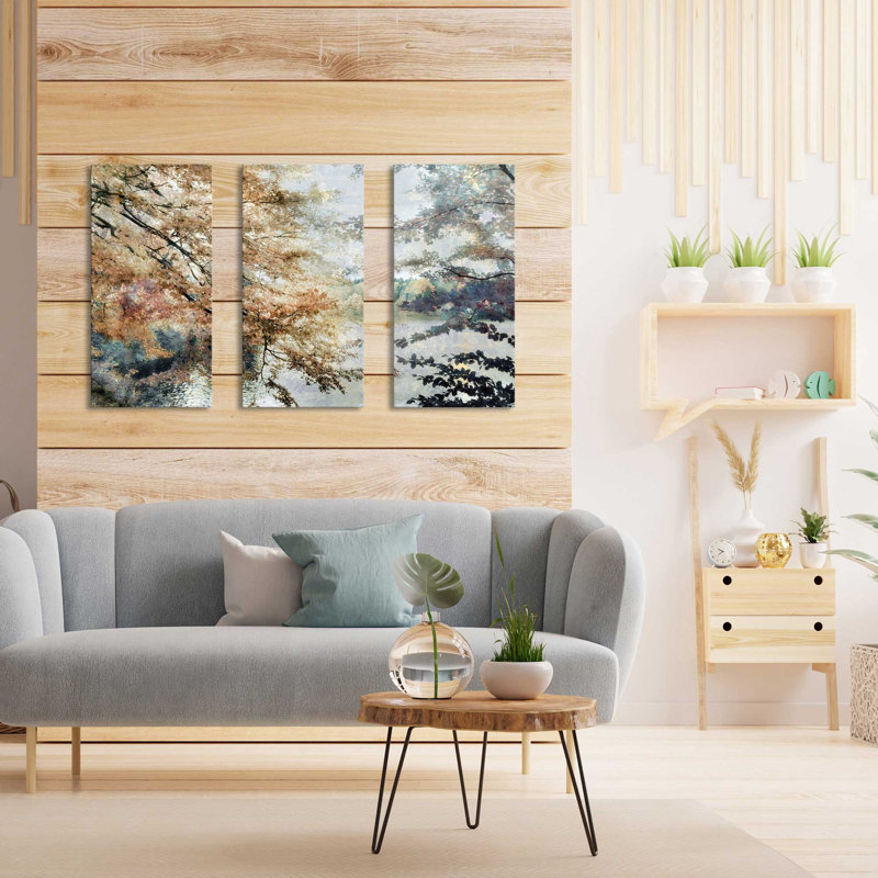 «Spring Talking» par Irene Weisz - peinture sur toile tendue 3 pièces