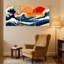 «Nautical & Beach Wave Sunset Mountain Ocean Reflection», ensemble de 3 impressions sur toile-739114036