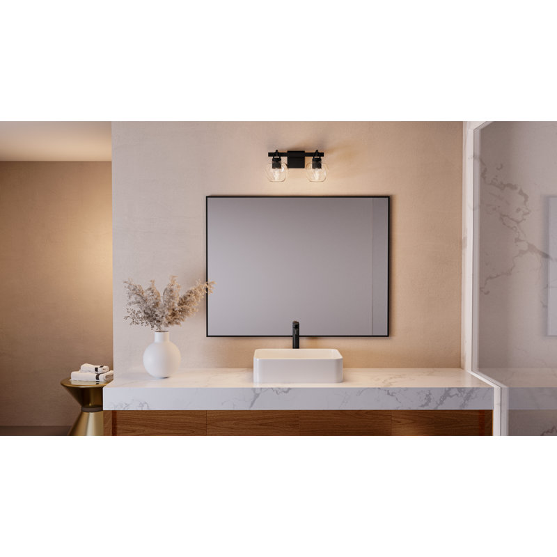 Luminaire de salle de bain Allionna, Noir mat
