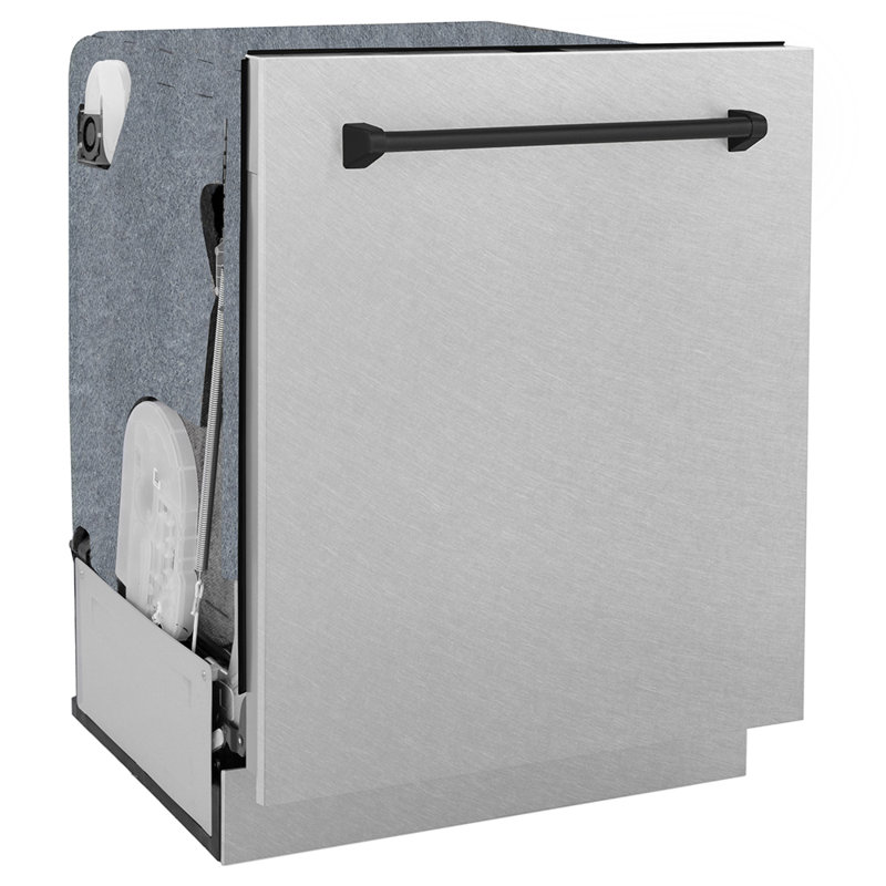 ZLINE Autograph Edition 24" Touch Control Tall Tub Dishwasher in Fingerprint Resistant Stainless Steel, Black