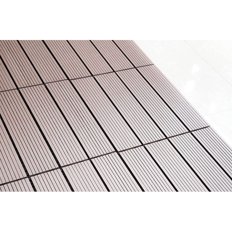 Semmes Wood Interlocking Deck Tile in Brown