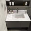 Comptoir de meuble-lavabo en marbre 31 po, comptoir blanc avec trous de robinet pré-percés, comptoir de salle de bain avec lavabo central rectangulaire encastré et dosseret de 4 po de hauteur