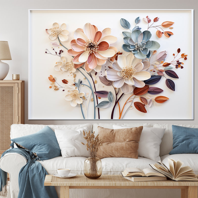 «White Botanical Collage - Abstract Botanicals», reproduction d'art sur toile