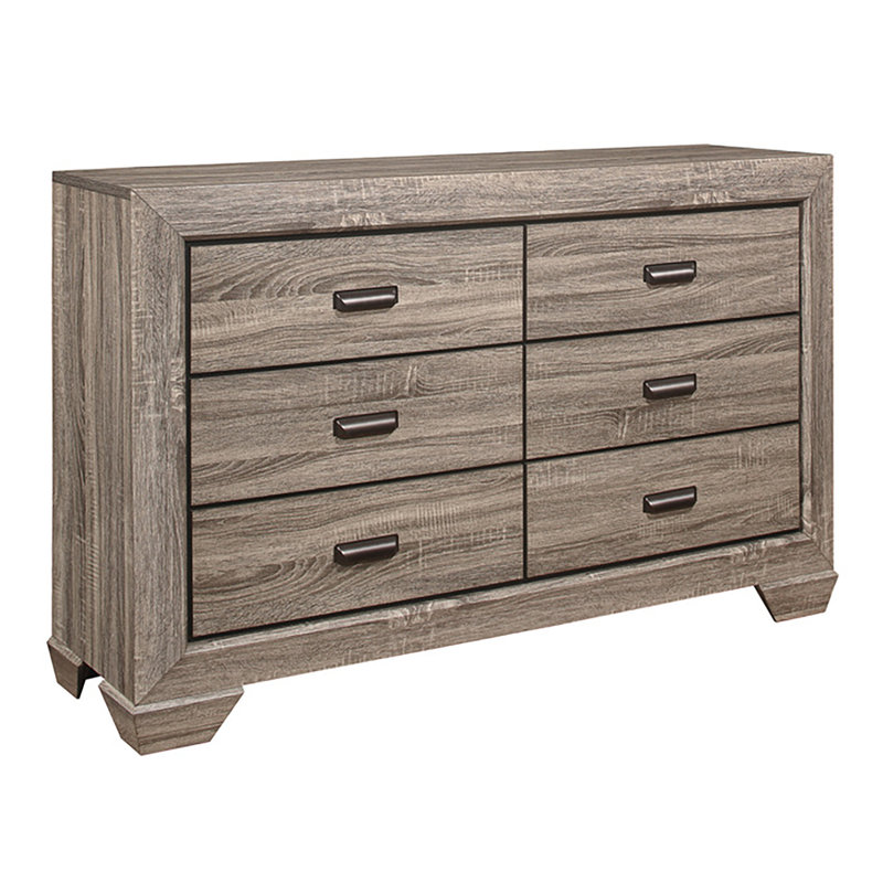 Commode 6 tiroirs Hareld, Naturel