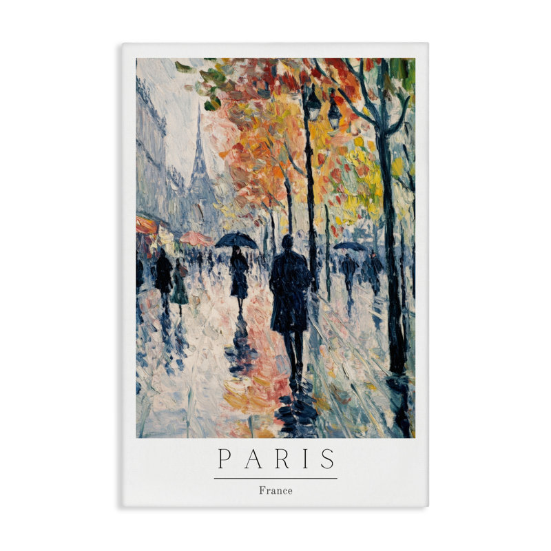 «Autumnal Paris Street Scene», conception par Petal Prints Design, H 36 po x l 24 po