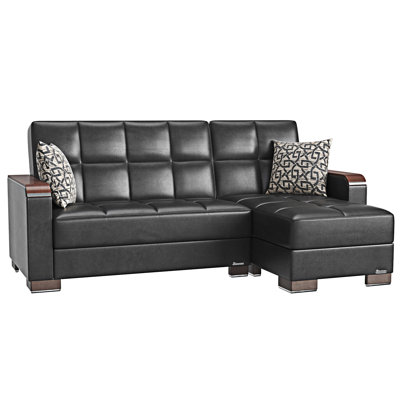 Upholstered Convertible Chaise Lounge With Storage
