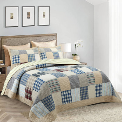 Ensemble de courtepointe réversible 3 pièces BB2022-067