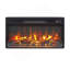 Foyer électrique encastré, chauffage ultra-mince avec bûches factices et flamme réaliste, télécommande avec minuterie et protection contre la surchauffe-500989033