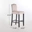 Élégant tabouret de bar rembourré avec garniture cloutée classique, parfait pour les maisons modernes, ensemble de 2-1519338011