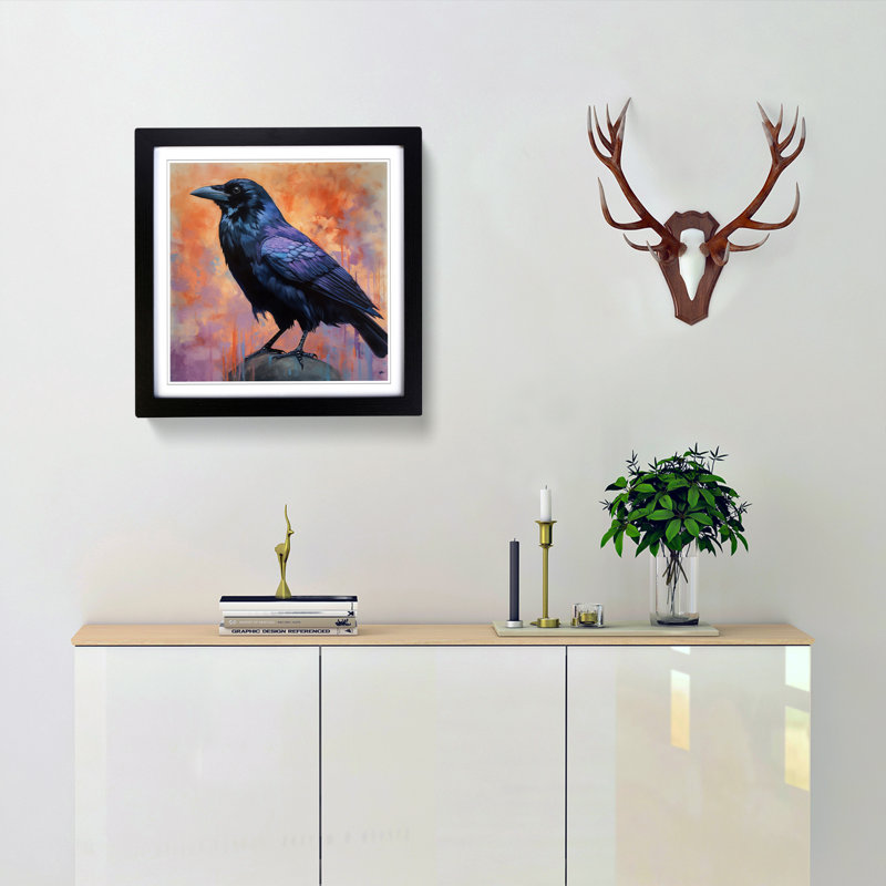 Raven Colour Field No.1 - Framed Print, Black