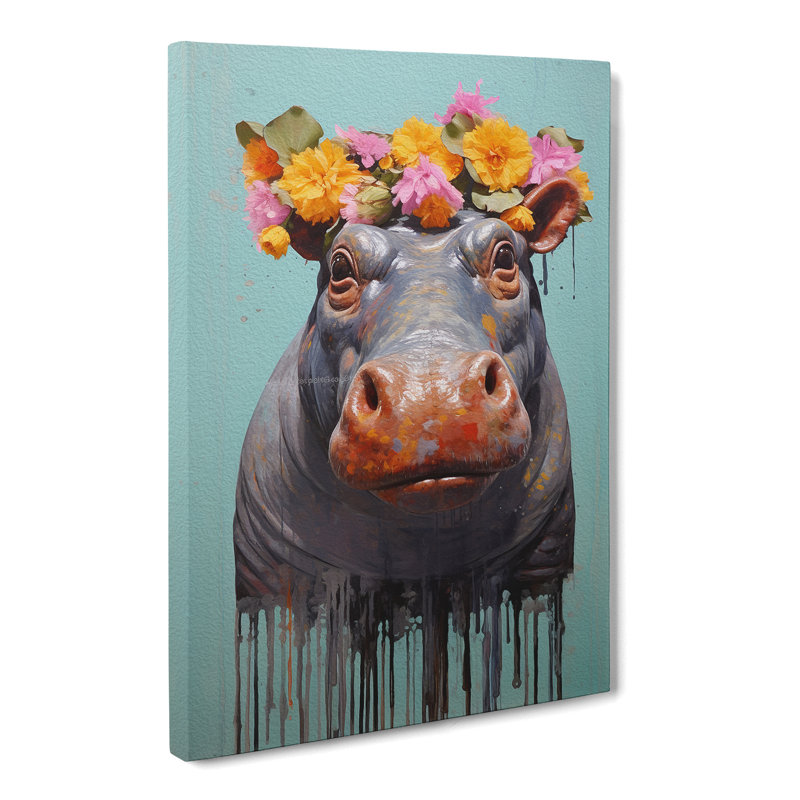 Hippo Contemporary - No Frame Print, 60cm H x 40cm W x 3cm D