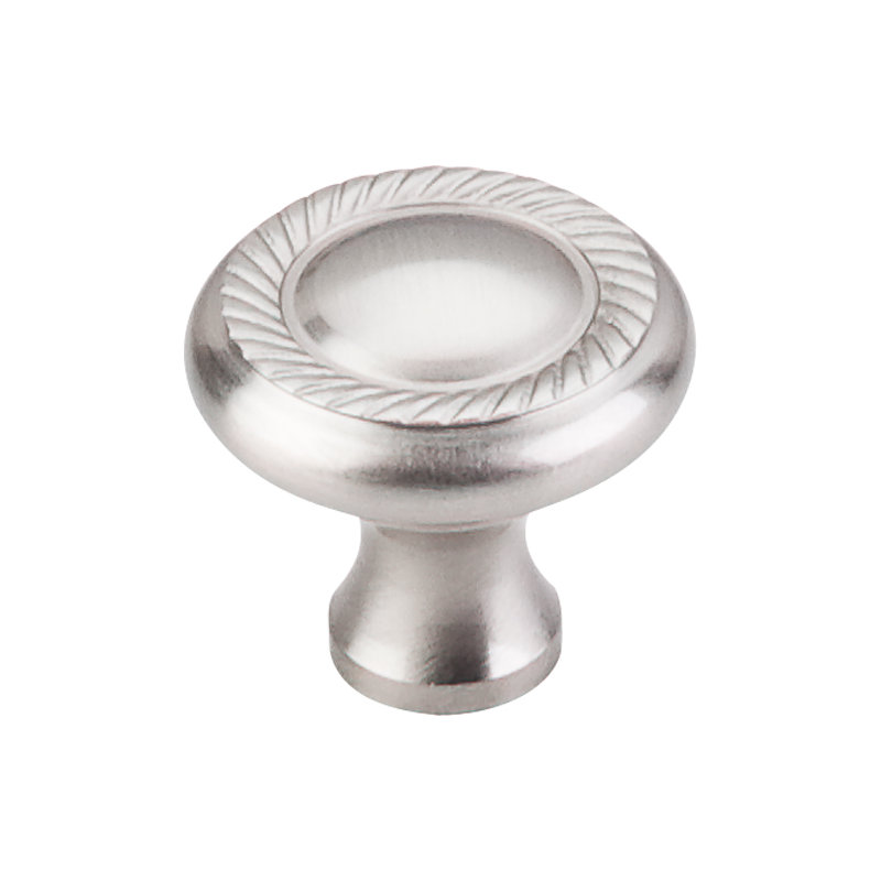 Swirl Cut 1 1/4" Diameter Round Knob, Brushed Satin Nickel