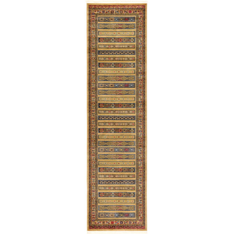 Jaeden Geometric Area Rug, Runner 2'7" x 10', Tan 