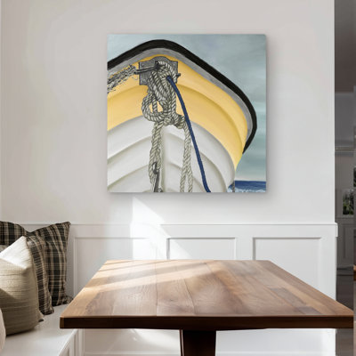 The Yellow Boat - Yellow Coastal Metal Print for Home Decor
