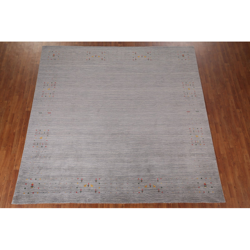 Tapis rayé gris argenté Gabbeh